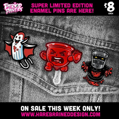 Period Panties Enamel Pins Harebrained