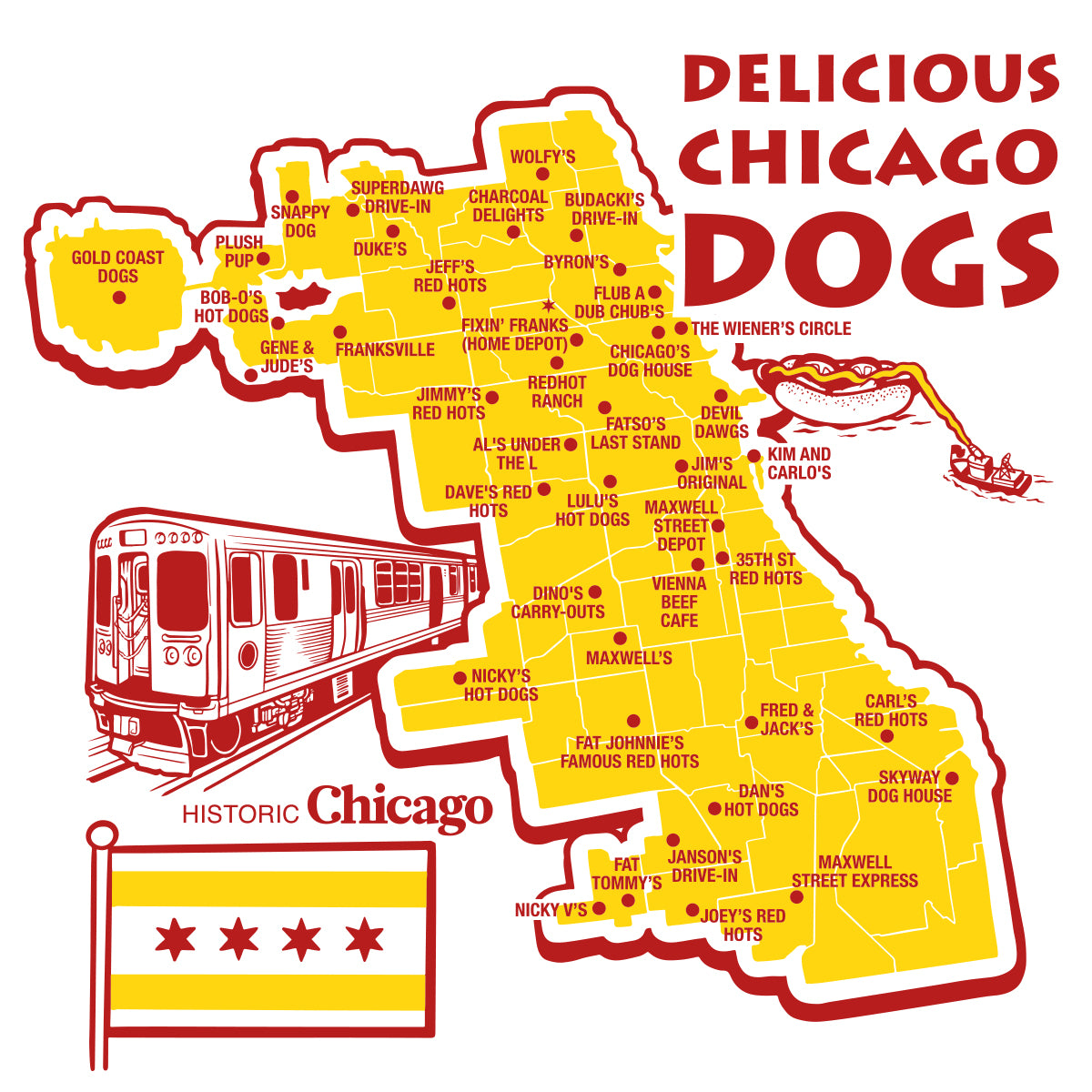 Delicious Chicago Dogs Print Harebrained