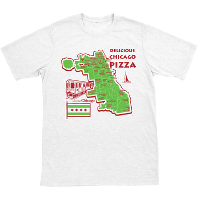 Delicious Chicago Pizza Map Box shirt by Harebrained.