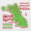 Delicious Chicago Pizza Map Box shirt by Harebrained.