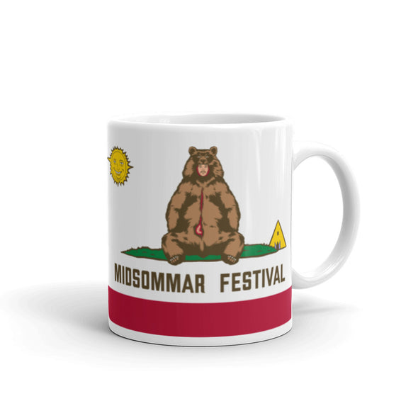 Midsommar Festival Flag White glossy mug