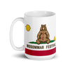 Midsommar Festival Flag White glossy mug